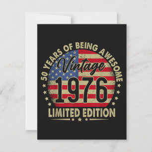 Tarjeta Festiva Edición Limitada Edición Vintage 1976 50 Años