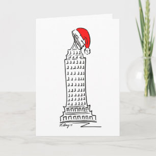 Tarjeta Festiva Edificio Santa de rascacielos NYC para Navidades d