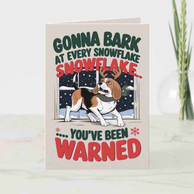 Tarjeta Festiva EDITABLE Beagle Funny Dog Navidades Card (Anverso)