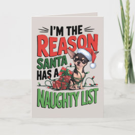 Tarjeta Festiva EDITABLE Chihuahua Funny Dog Navidades Card