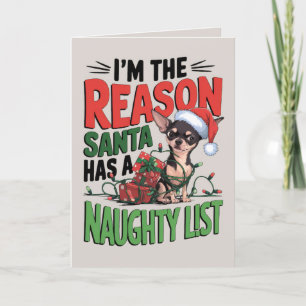 Tarjeta Festiva EDITABLE Chihuahua Funny Dog Navidades Card