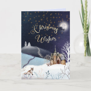 Tarjeta Festiva EDITABLE Winghts Vintage Christmas Card