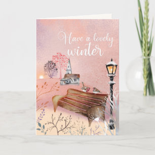 Tarjeta Festiva EDITABLE Winghts Vintage Christmas Card