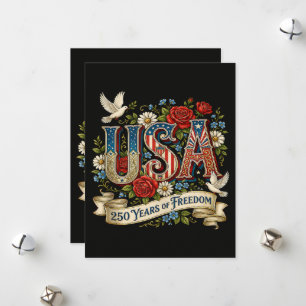 Tarjeta Festiva EE. UU.  América 1776-2026 250 Años Libertad