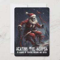 Eerie Skeleton Santa Ski Gótico Macabre Navidades