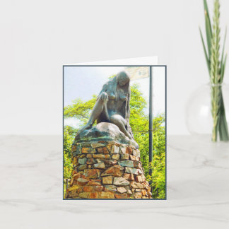 Tarjeta Festiva Efecto de pintura de la estatua de Lorelei del río