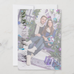 Tarjeta Festiva Efecto de transparencia Foto familiar Feliz Navida