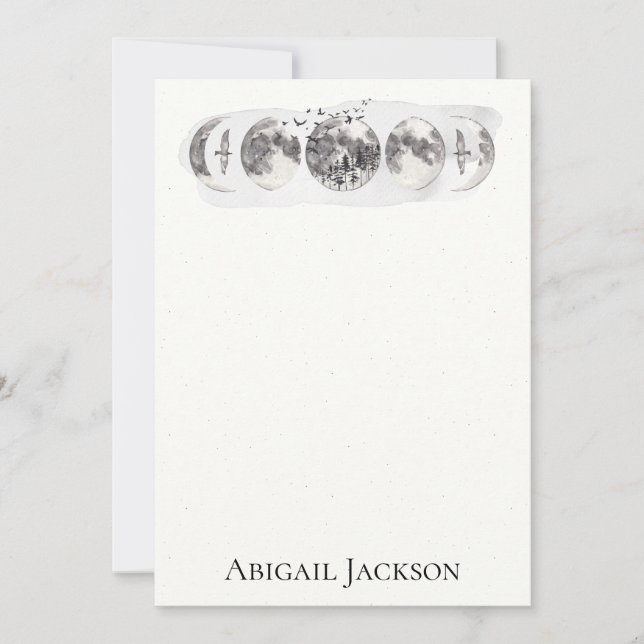Tarjeta Festiva Efectos de escritorio de los pájaros de la luna (Anverso)