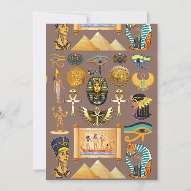 Tarjeta Festiva Egyptian Ancient Hieroglyphic Pattern Symbol (Anverso)