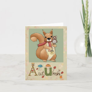 Tarjeta Festiva Eichhörnchen und Eule