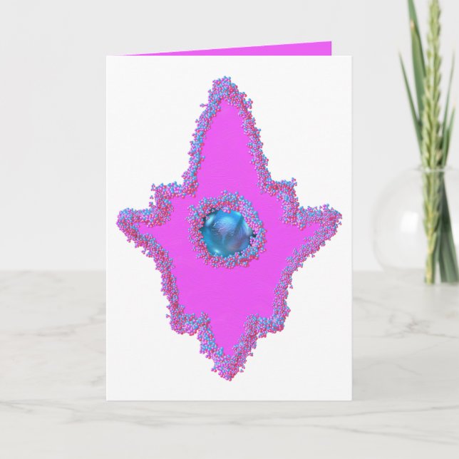 Tarjeta Festiva Eid abalorio hamsa brillante (Anverso)