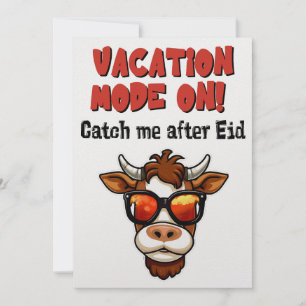 Tarjeta Festiva Eid Adha Meme Divertido - Cabra en modo vacaciones