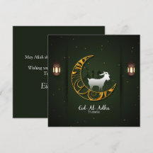 Eid Al Adha Mubarak Crescent Goat Islámico
