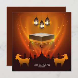 Tarjeta Festiva Eid Al Adha Mubarak Kaba Shareef Goat Islamic 