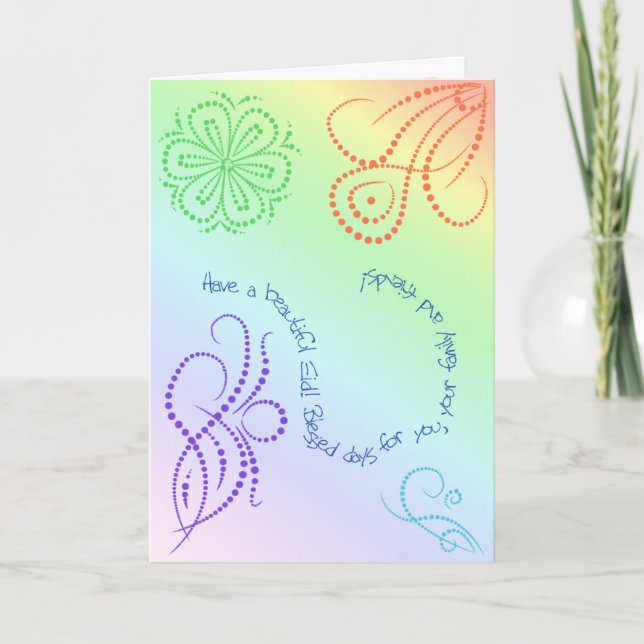 Tarjeta Festiva Eid bendito - ¡Eid bendito! (Anverso)