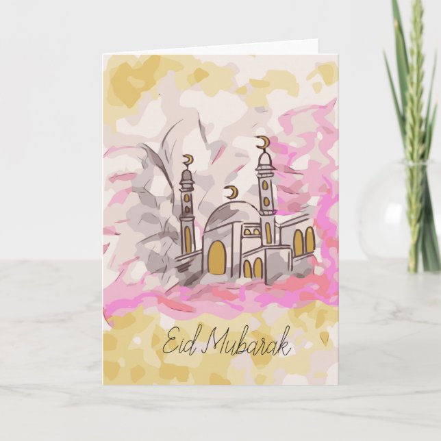 Tarjeta Festiva Eid Mubarak (Anverso)