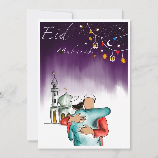 Tarjeta Festiva Eid Mubarak (Anverso)