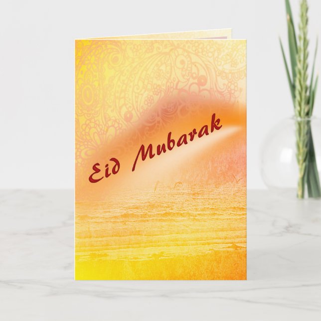 Tarjeta Festiva Eid Mubarak - Atardecer (Anverso)