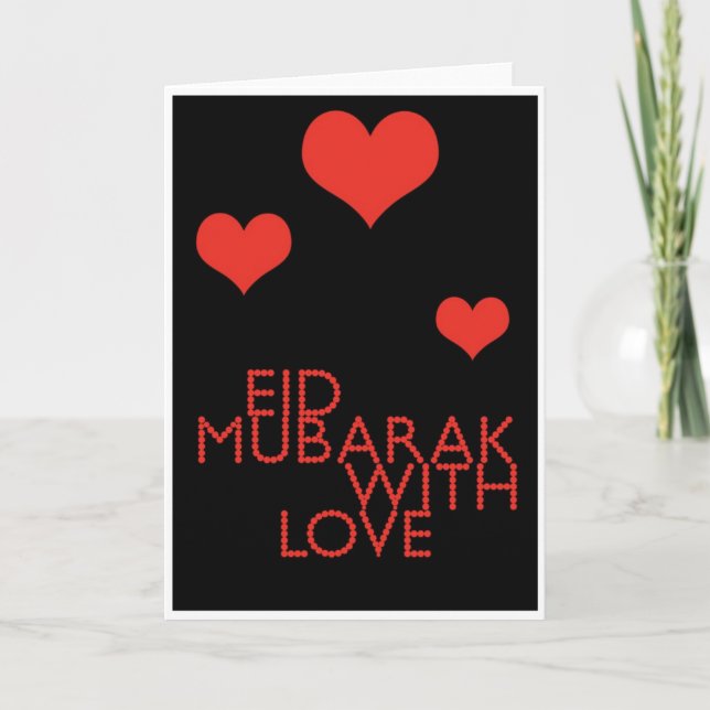 Tarjeta Festiva eid Mubarak con amor (Anverso)