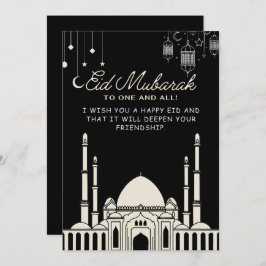 Tarjeta Festiva Eid Mubarak Mezquita Negra