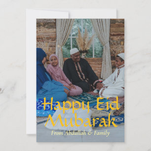Tarjeta Festiva Eid Mubarak Ramadan Eid Al-Fitr Elegante Foto Oro