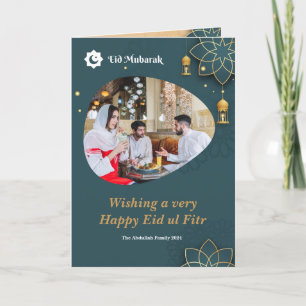 Tarjeta Festiva Eid ul Fitr Mubarak Foto De La Familia Eid Greet