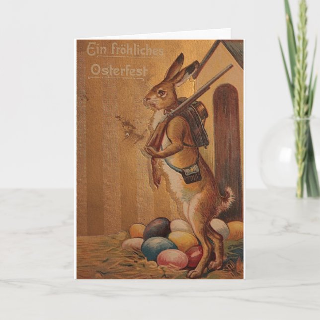 Tarjeta Festiva ¡Ein Frohliches Osterfest!  Alemán Pascua del (Anverso)