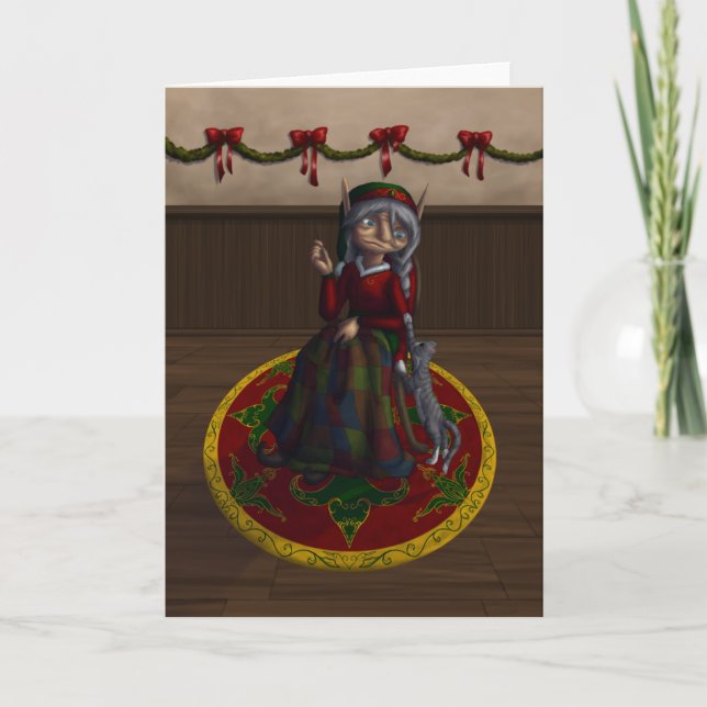 Tarjeta Festiva Eirene, el elfo de los criaderos (Anverso)