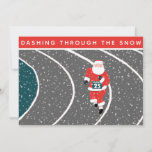 Tarjeta Festiva Ejecución de pista y campo<br><div class="desc">Graciosas tarjetas de Navidad para corredores,  corredores y maratones para personalizar fácilmente.</div>