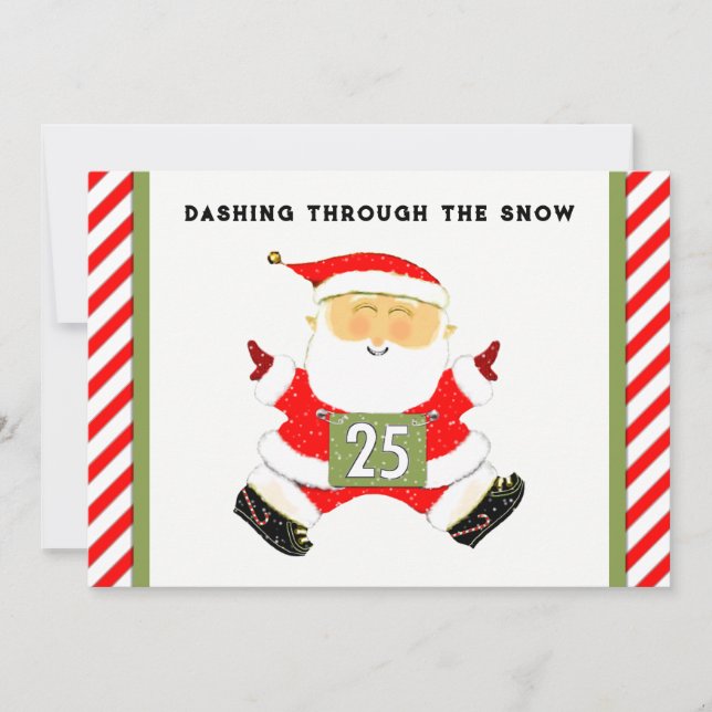 Tarjeta Festiva Ejecutando Navidades temáticos (Anverso)