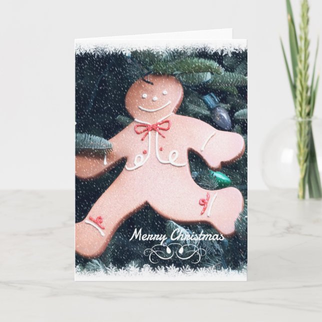 Tarjeta Festiva Ejecutar Run Gingerbread (Anverso)