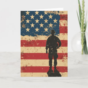 Tarjeta Festiva Ejército de soldados de la bandera de Estados Unid