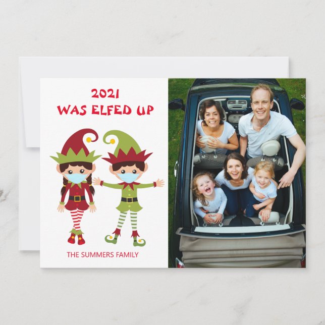 Tarjeta Festiva El 2021 Fue Rehén De Los Navidades De Fotografía C (Anverso)
