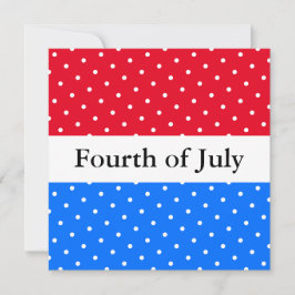 Tarjeta Festiva El 4 de julio, los brillantes puntos de franjas bl