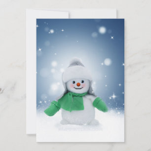 Tarjeta Festiva El adorable personaje de muñeco de nieve de Navida