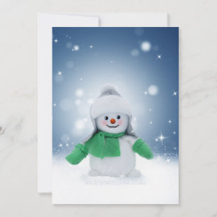Tarjeta Festiva El adorable personaje de muñeco de nieve de Navida