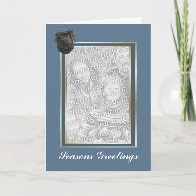 Tarjeta Festiva El Affenpinscher sazona el saludo de Photocard (Anverso)