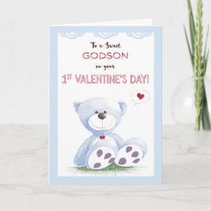 Tarjeta Festiva El ahijado, 1r el día de San Valentín, peluche