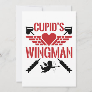 Tarjeta Festiva El ala derecha de Cupido Día de San Valentín lindo