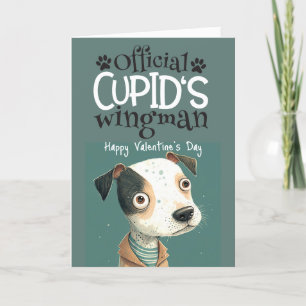 Tarjeta Festiva El ala derecha de Cupido... San Valentín del perro