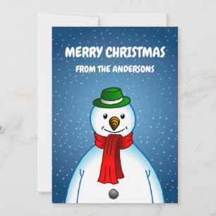 Tarjeta Festiva El Alegre Muñeco de Nieve