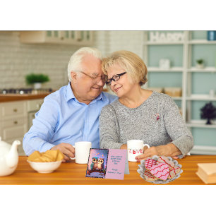 Tarjeta Festiva El Amor de Búho es Dulce Día de San Valentín