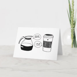 Tarjeta Festiva El amor de Coffee Latte Valentine