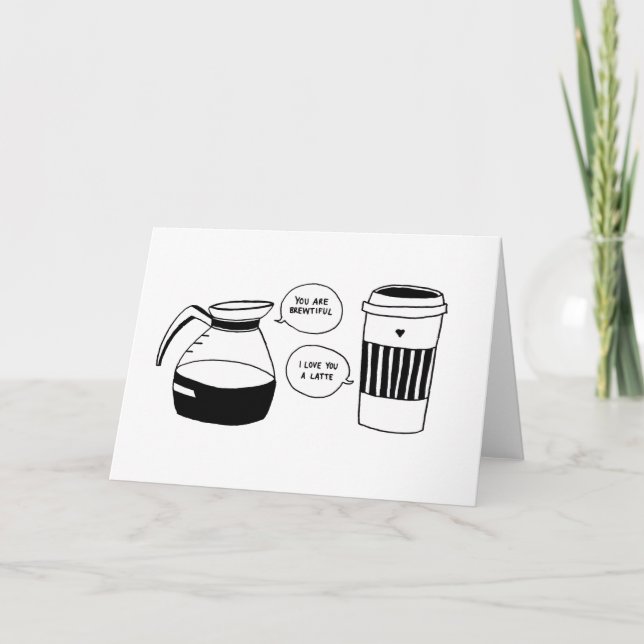 Tarjeta Festiva El amor de Coffee Latte Valentine (Anverso)