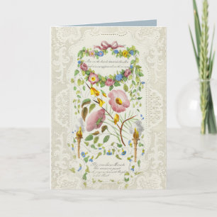 Tarjeta Festiva El amor en el corazón vintage Valentine