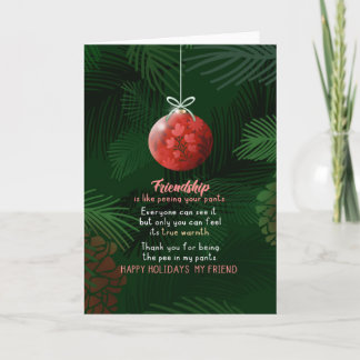 Tarjeta Festiva El amor es como orinar tus pantalones Valentine Fu