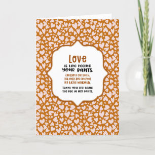 Tarjeta Festiva El amor es como orinarse en los pantalones en San 