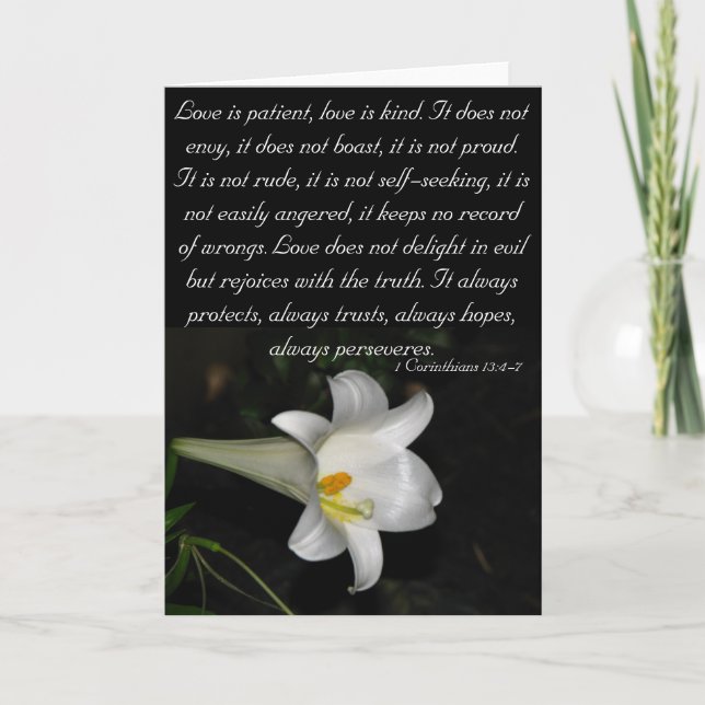 Tarjeta Festiva El amor es paciente… (Anverso)