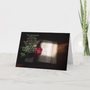 Tarjeta Festiva El amor es paciente, amor es escritura buena