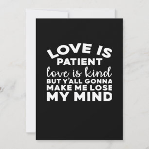 Tarjeta Festiva El amor es paciente el amor es amable divertido bo